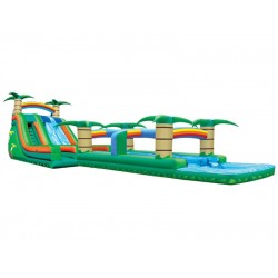 Inflatable Dual Lane Tropical Water Slide Inflatable Dual Lane Tropical Water Slide